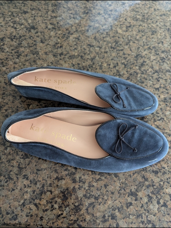 kate spade Shoes - kate spade navy suede bow loafers
